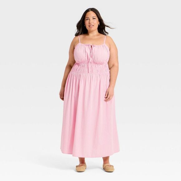 Universal Thread Dresses & Skirts - Universal Thread - Women's Sleeveless Smocked Midi Sundress - Univers Pink